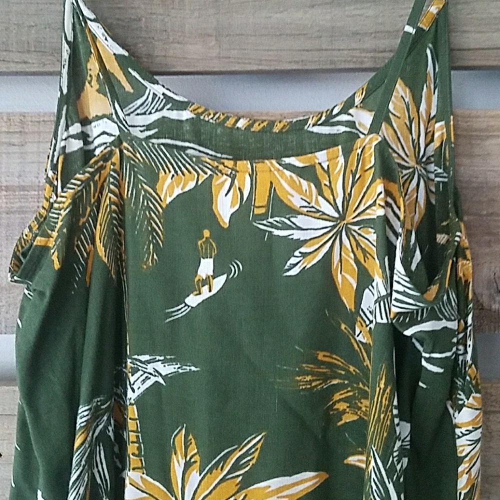 Women’s H&M Green and Yellow Summer Tropical Maxi Dress Size 4 - Picture 8 of 9
